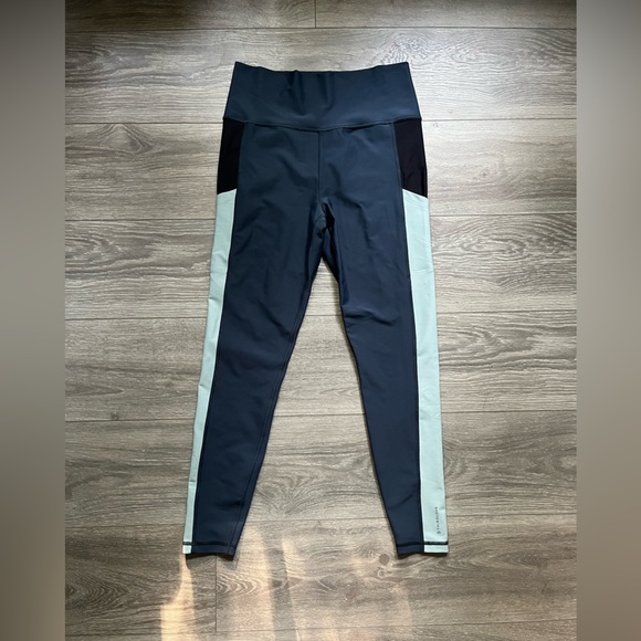 Thirdlove Navy Light Blue Full Length Athletic Workout Yoga Run Leggings Size L - Picture 1 of 7